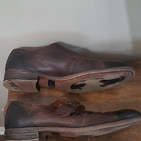 Robert Wayne Dark Brown Distressed Leather SHAWN Loafers size 12D main image 7